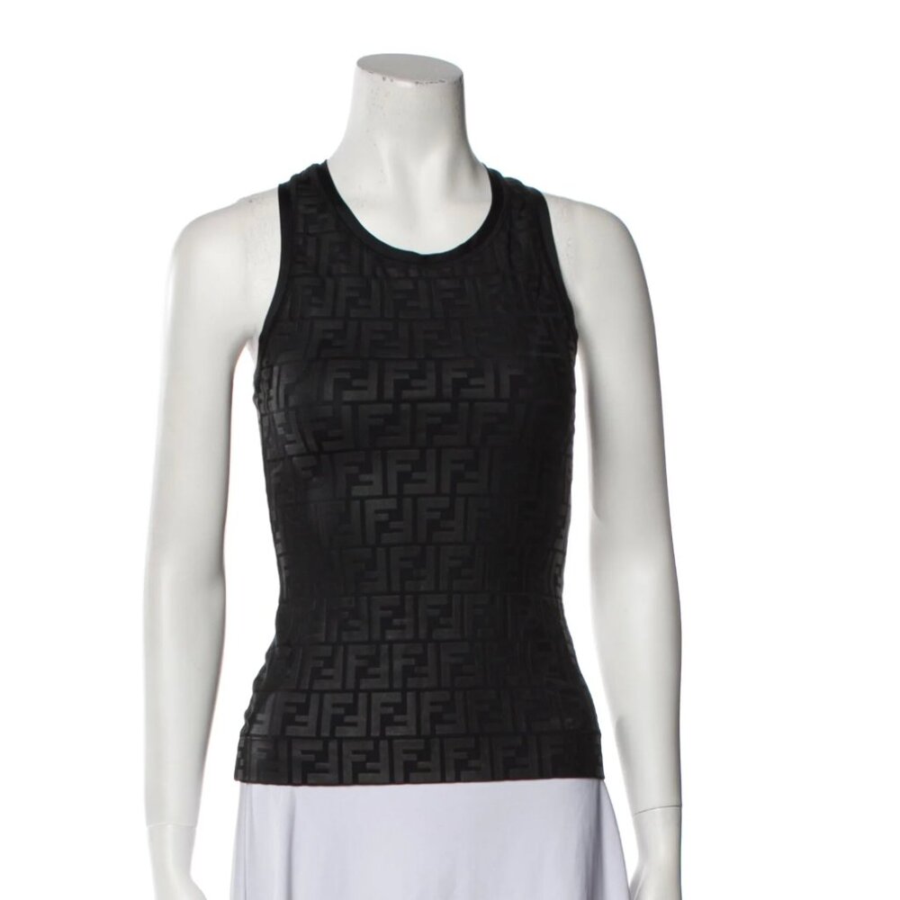 Black Fendi FF Motif Tank - Size IT 44 / US 8 / M